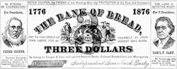 greenback party flyer, 1876 bread currency